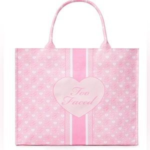 Too Faced Pink Heart Tote Bag